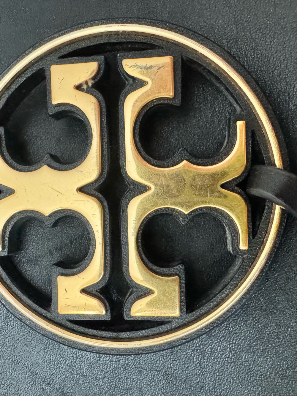 Tory Burch Black Leather Miller Circle Logo Crossbody with Gold Trim - Picture 3 of 13